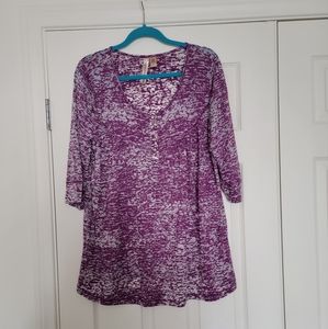 Sheer henley style tunic